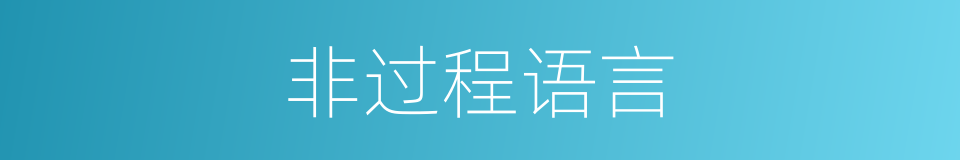 非过程语言的同义词