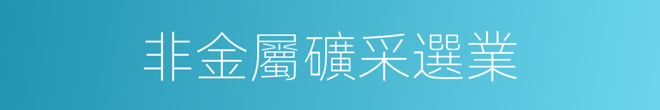 非金屬礦采選業的同義詞