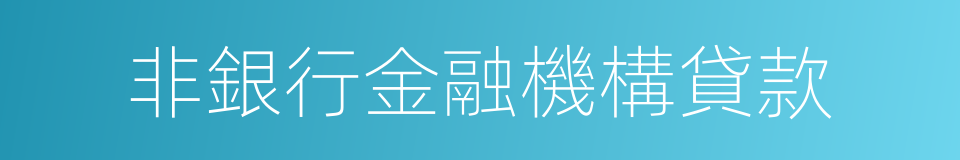 非銀行金融機構貸款的同義詞