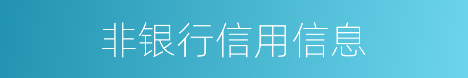 非银行信用信息的同义词