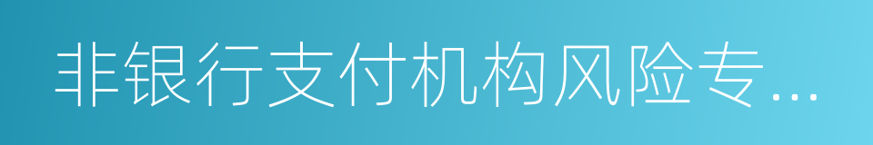 非银行支付机构风险专项整治工作实施方案的同义词