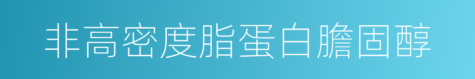 非高密度脂蛋白膽固醇的同義詞