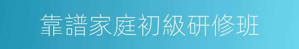 靠譜家庭初級研修班的同義詞