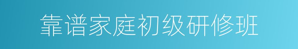 靠谱家庭初级研修班的同义词