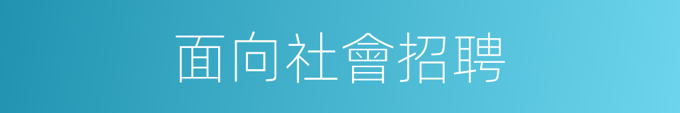 面向社會招聘的同義詞