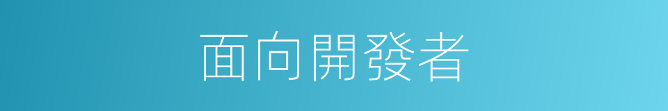 面向開發者的同義詞