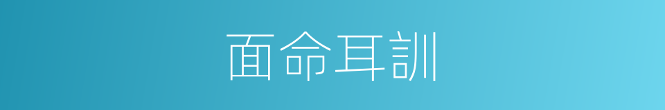 面命耳訓的意思