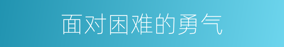 面对困难的勇气的同义词