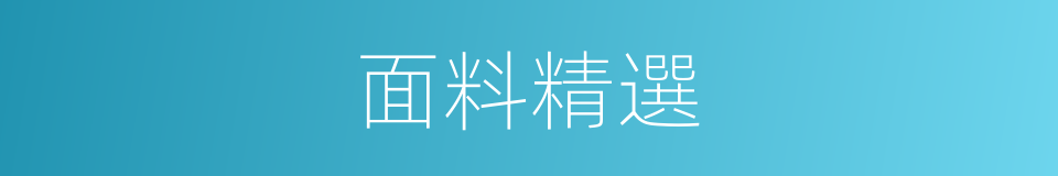 面料精選的同義詞