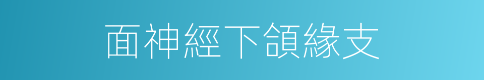 面神經下頜緣支的同義詞