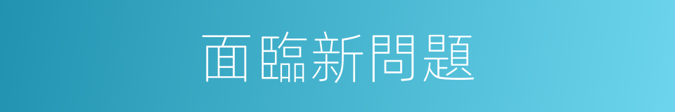 面臨新問題的同義詞