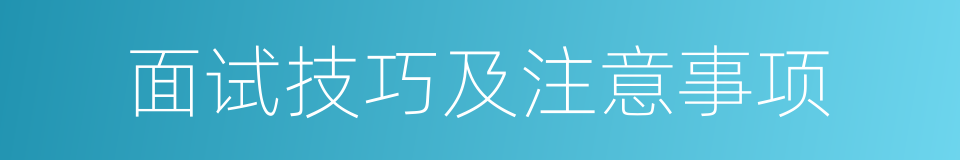 面试技巧及注意事项的同义词