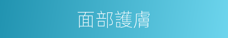 面部護膚的同義詞