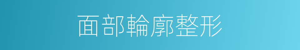 面部輪廓整形的同義詞