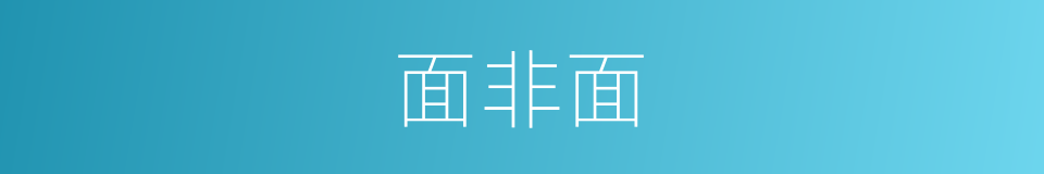 面非面的同义词