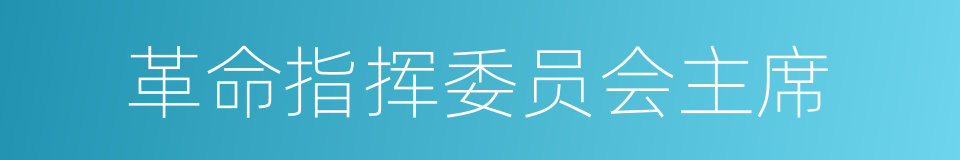 革命指挥委员会主席的同义词