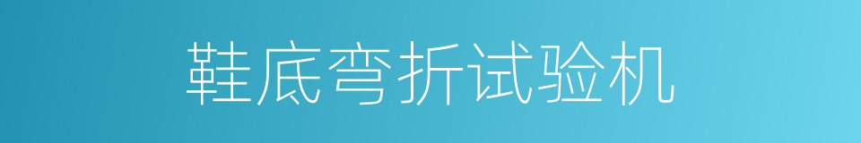 鞋底弯折试验机的同义词