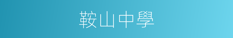 鞍山中學的同義詞