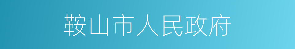 鞍山市人民政府的同义词