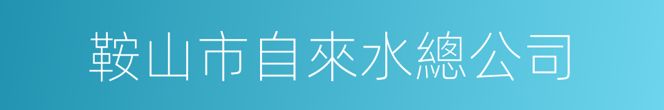 鞍山市自來水總公司的同義詞