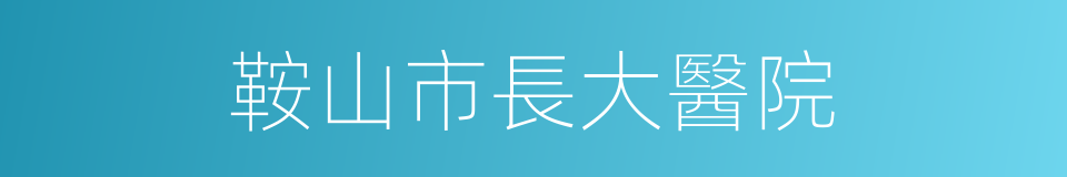 鞍山市長大醫院的同義詞