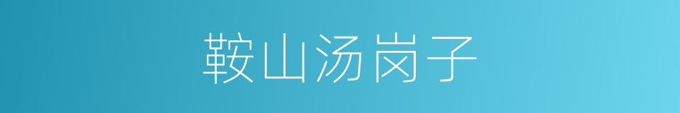 鞍山汤岗子的同义词