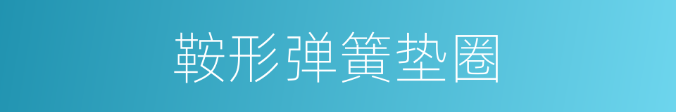 鞍形弹簧垫圈的同义词