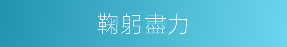 鞠躬盡力的意思