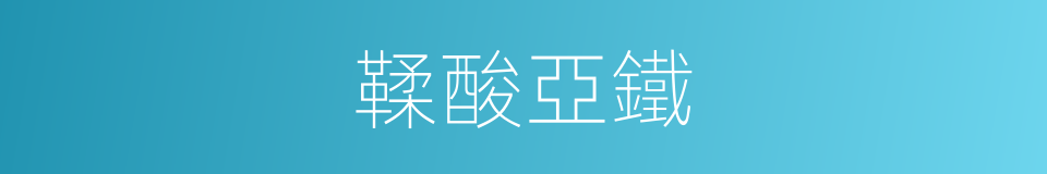 鞣酸亞鐵的同義詞