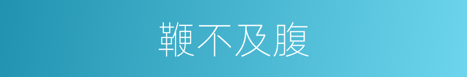 鞭不及腹的意思