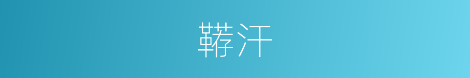 鞯汗的意思