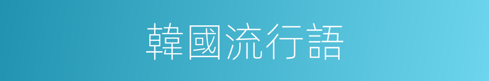 韓國流行語的同義詞