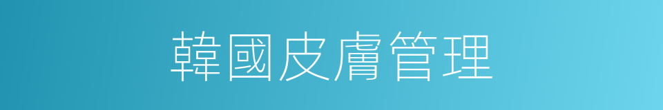 韓國皮膚管理的同義詞