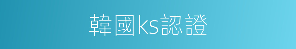 韓國ks認證的同義詞