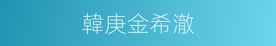 韓庚金希澈的同義詞