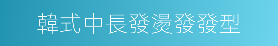 韓式中長發燙發發型的同義詞