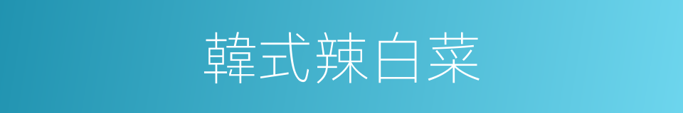 韓式辣白菜的同義詞