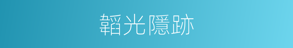 韜光隱跡的意思