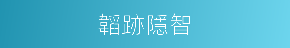 韜跡隱智的意思