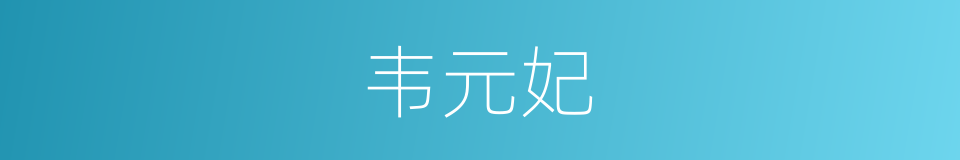 韦元妃的同义词