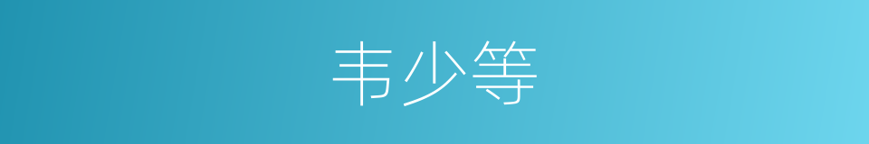 韦少等的同义词