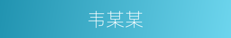 韦某某的同义词