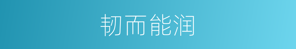 韧而能润的同义词
