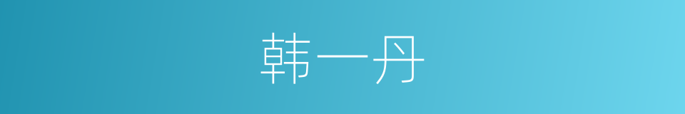 韩一丹的同义词