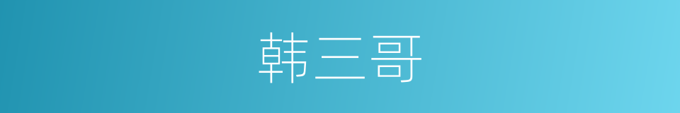 韩三哥的同义词