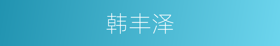 韩丰泽的同义词