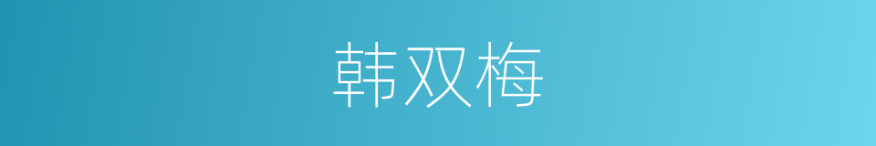 韩双梅的同义词