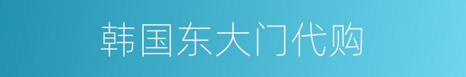 韩国东大门代购的同义词