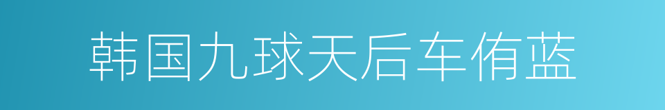 韩国九球天后车侑蓝的同义词