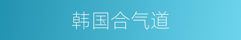 韩国合气道的同义词